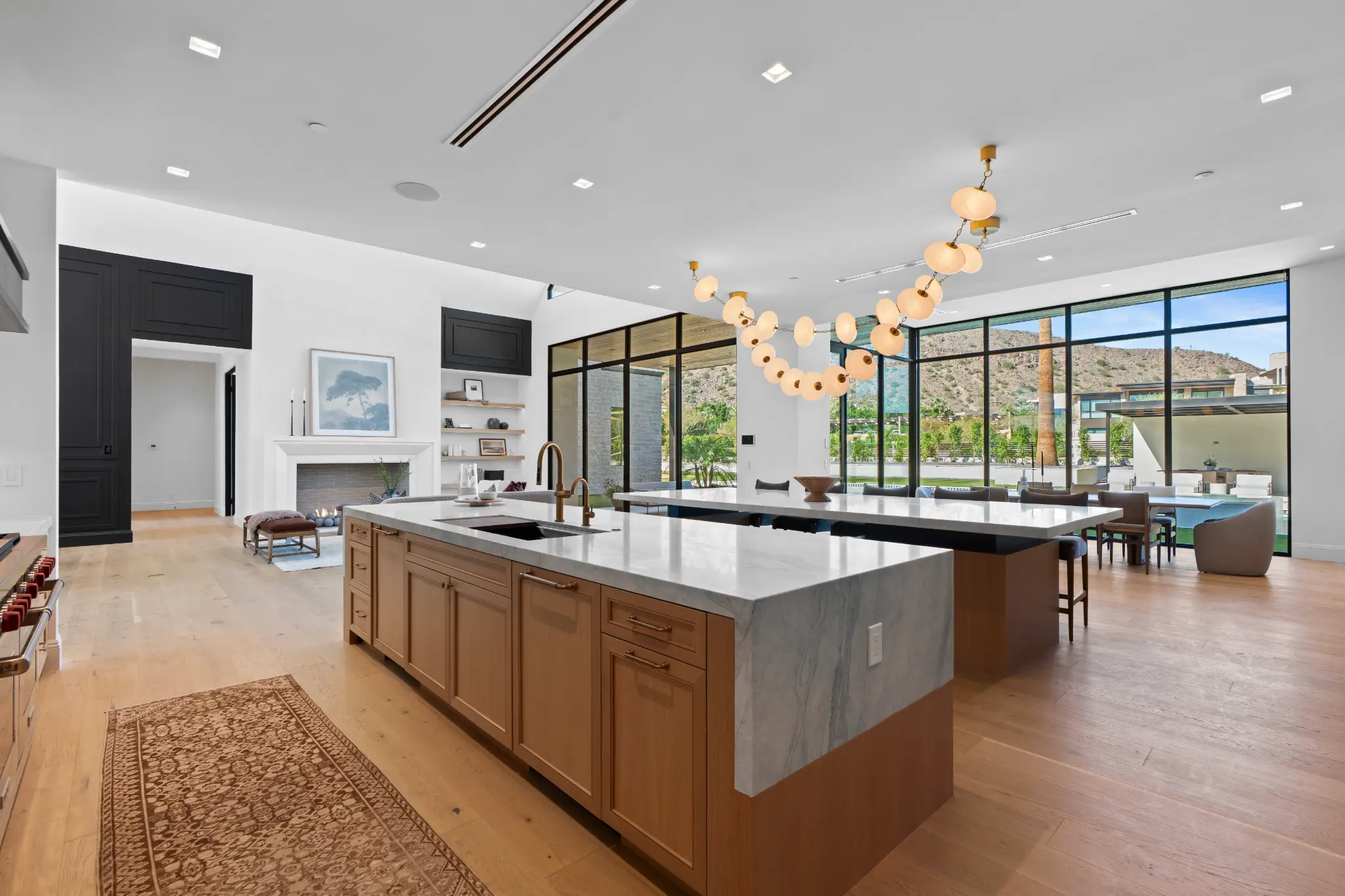 Luxury modern kitchen with large island and custom finishes